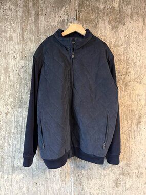 ST. CROIX Men's Quilted Bomber Jacket Size L In Black